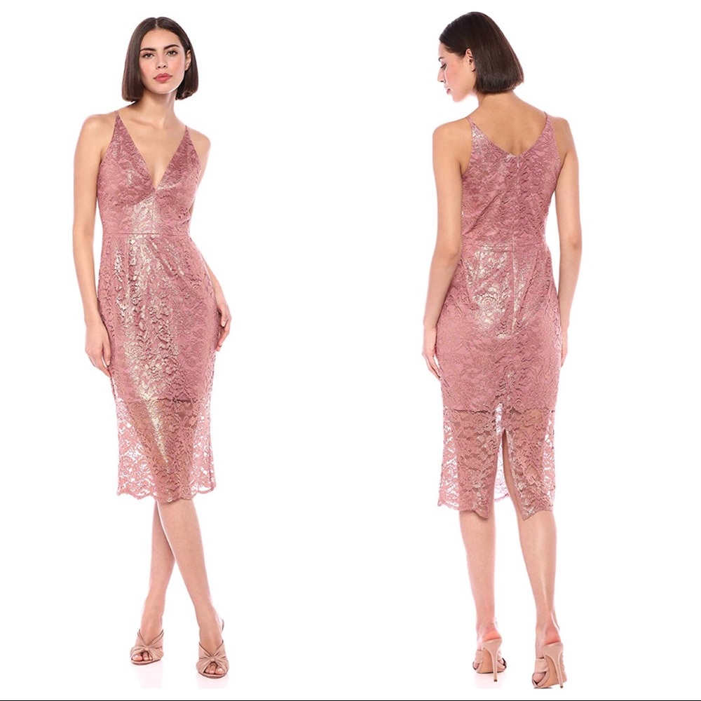 🆕NWT Dress The Population Leilani Rose Gold Dress